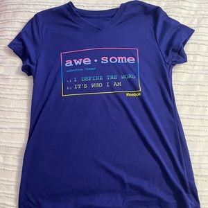 Reebok, youth medium, purple and rainbow color